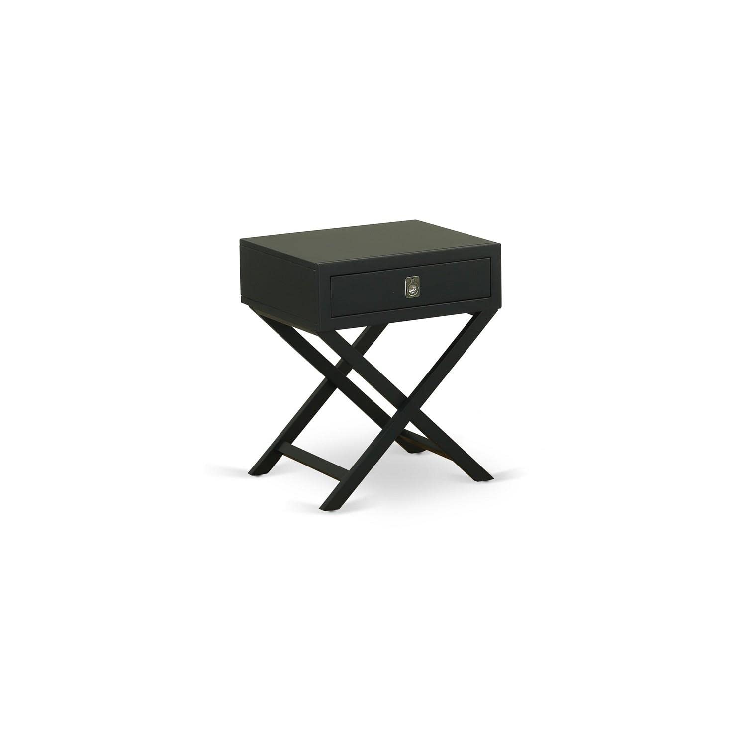East West Furniture Hane11 One Pc Gorgeous Hamilton Small Rectangular Table With Drawer, 1-Pack, Black Finish